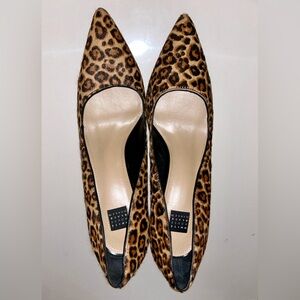 NWOB White House Black Market Leopard-Print Calf Hair Pointed Toe Pumps